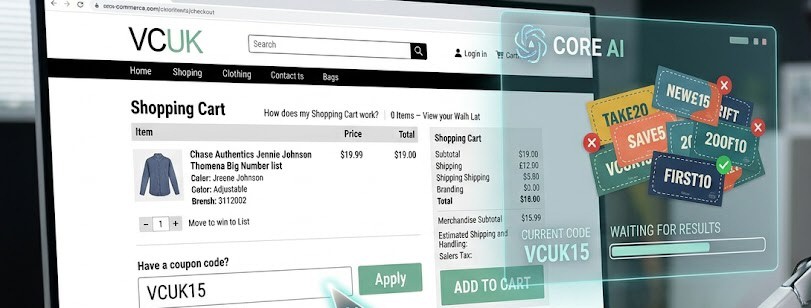 testing coupon codes on a website